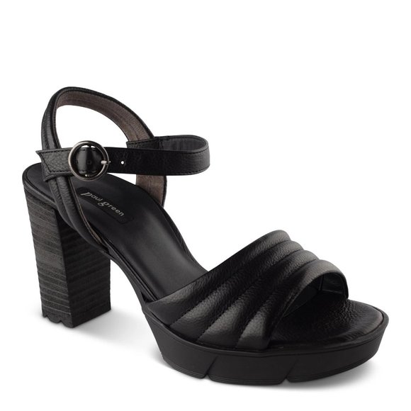 Paul Green Shoes - 🆕 PAUL GREEN Leslie Platform Sandals Pumps Shoes Leather Black 7